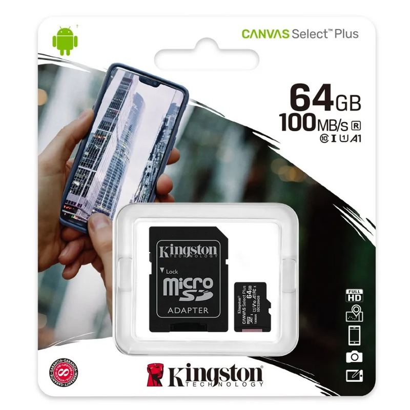 Memoria MicroSd Kingston 64GB Clase 10 original