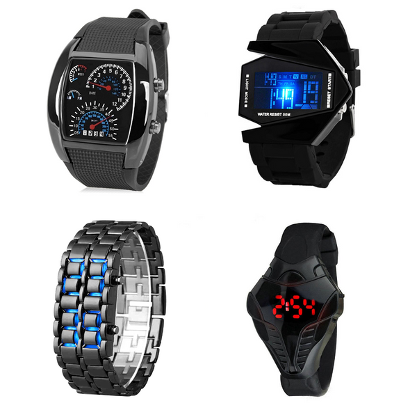 Pack - 4 x S/ 65.00 - Relojes Led Ultrabyte con diseño futurista